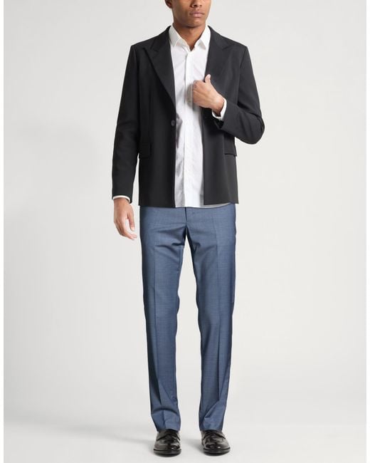Caruso Blue Pants Wool, Elastane for men