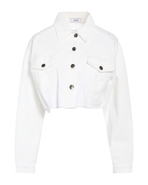 Jijil White Ivory Denim Outerwear Cotton, Elastane