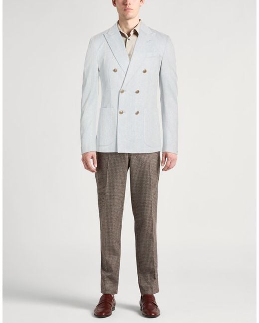 Eleventy Gray Blazer Linen, Cotton for men