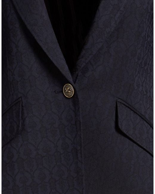 Etro Blue Blazer Wool