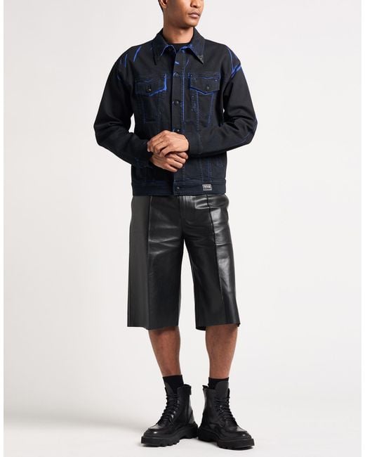 Versace Jeans Couture Blue Jacket Cotton, Elastane for men