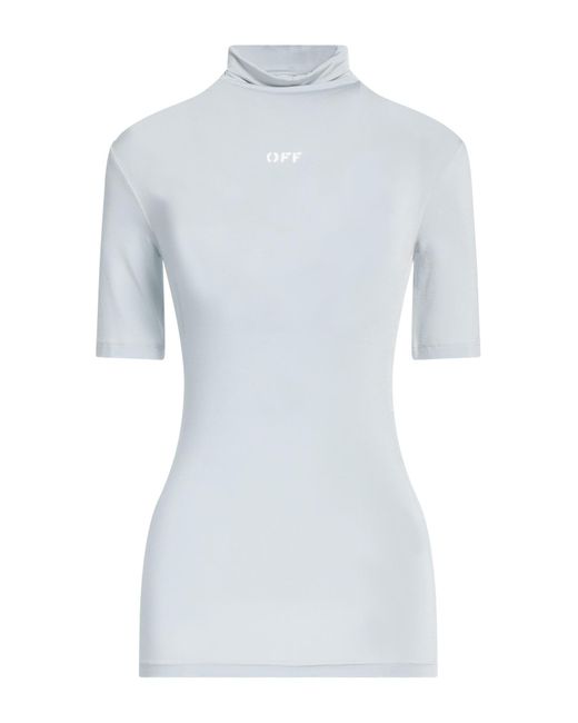 Off-White c/o Virgil Abloh Blue T-Shirt Viscose, Elastane