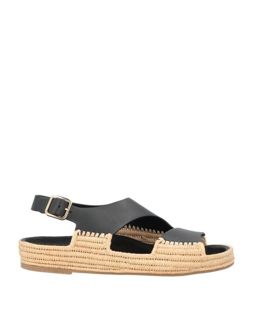 Paloma Barceló Black Sandals Cow Leather, Synthetic Fibers