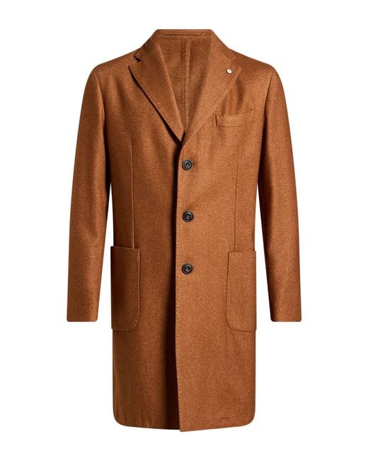 L.b.m. 1911 Brown Coat Cashmere, Polyester for men