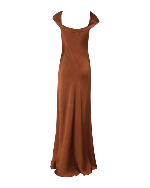 Vestido largo Alberta Ferretti de color Brown
