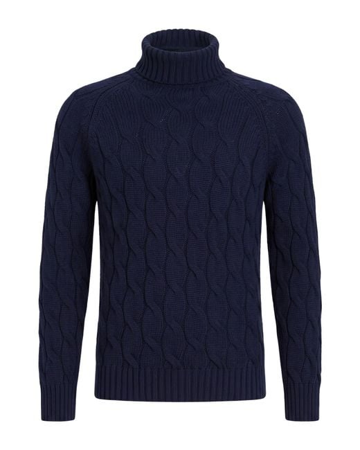 Gran Sasso Blue Turtleneck Virgin Wool for men