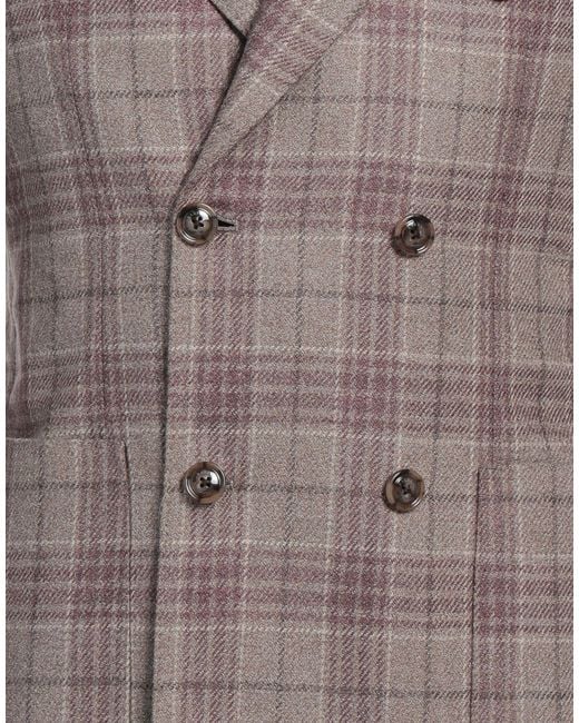 Barba Napoli Brown Blazer Virgin Wool, Elastane for men