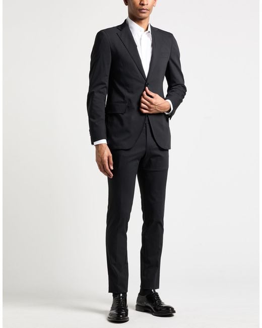 Tombolini Black Suit Virgin Wool, Polyamide, Elastane for men