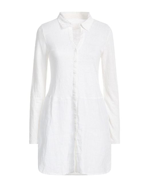 120% Lino White Mini Dress Linen