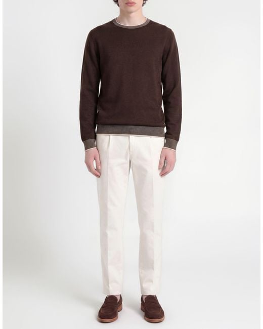 Peserico Brown Sweater Virgin Wool, Silk, Cashmere for men