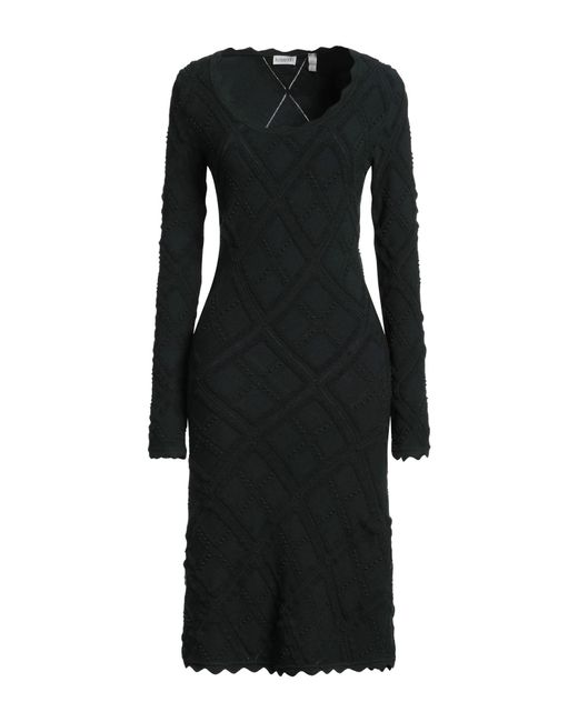 Burberry Black Wool-Blend Flared Knit Dress