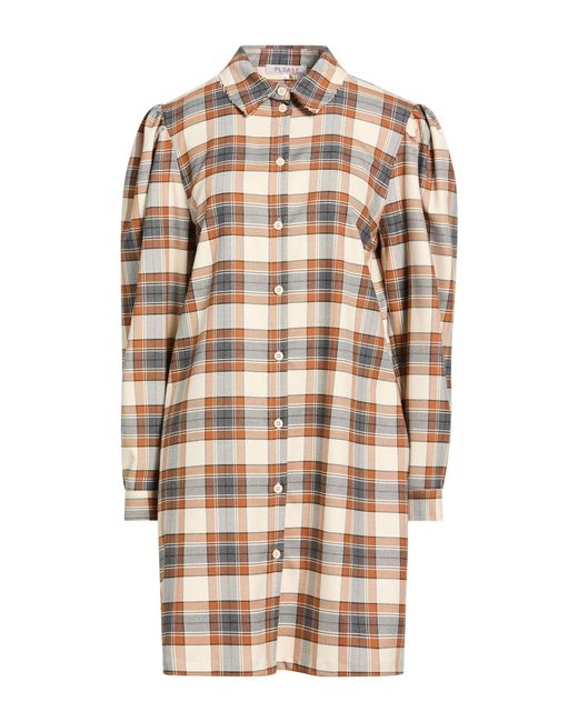 Please Natural Camel Mini Dress Polyester, Viscose, Elastane