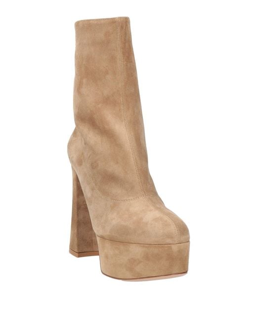 Gianvito Rossi Natural Camel Ankle Boots Leather