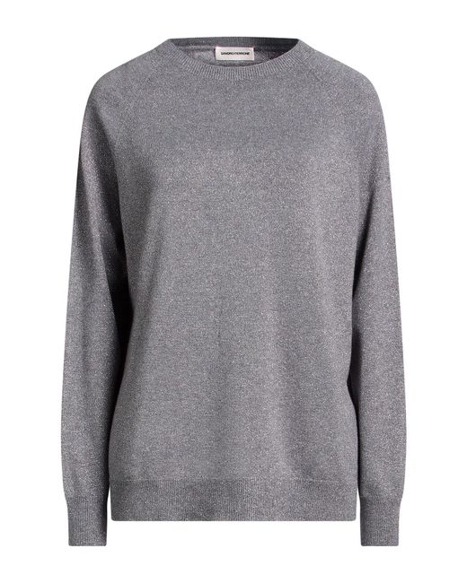 Sandro Ferrone Gray Sweater Viscose, Polyester, Polyamide