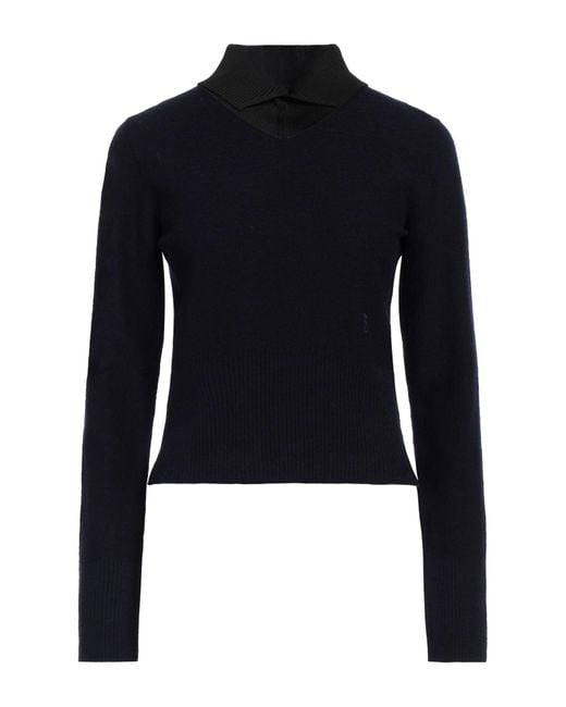 Jil Sander Blue Midnight Turtleneck Wool, Viscose