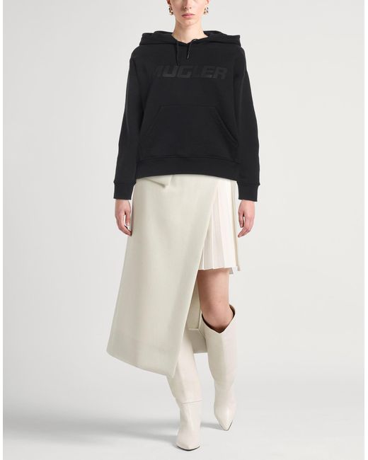 Mugler Black Sweatshirt Cotton, Polyester
