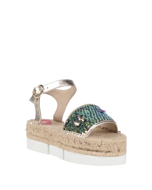 Love Moschino Green Espadrilles Leather, Textile Fibers