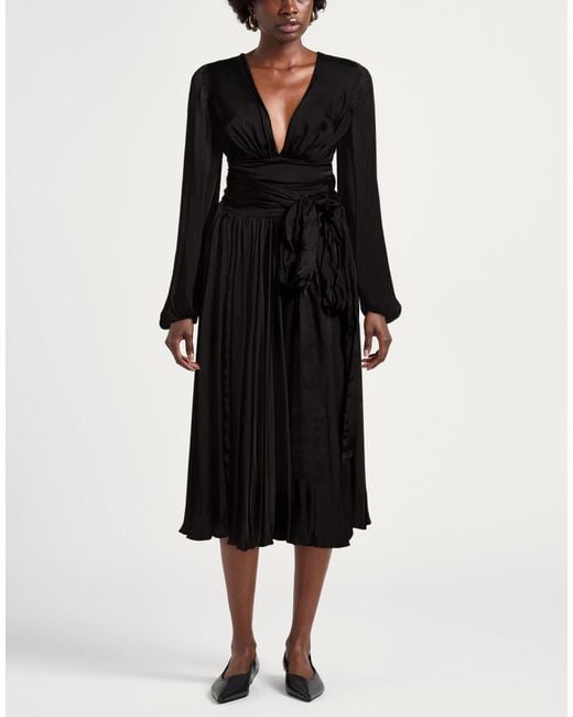 Alexandre Vauthier Black Midi Dress Silk