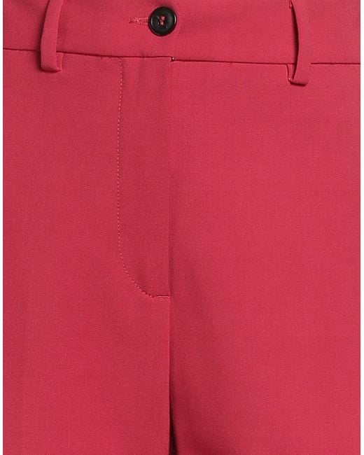 SEVENTY VENEZIA Red Pants Polyester, Virgin Wool, Elastane