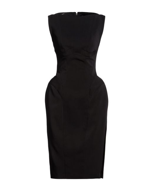 Mugler Black Midi Dress Viscose, Elastane