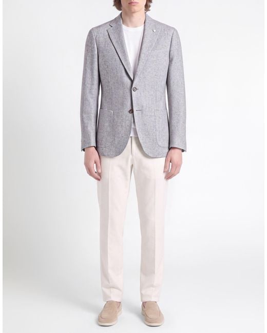 Circolo 1901 Gray Blazer Virgin Wool, Linen, Cashmere for men