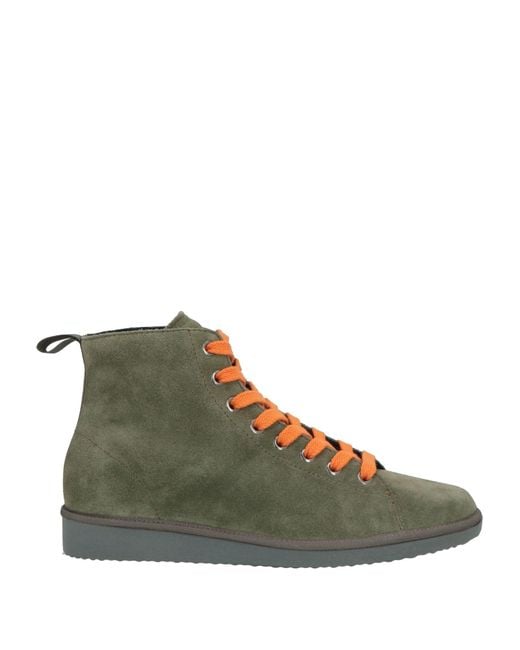 Pànchic Green Military Sneakers Leather