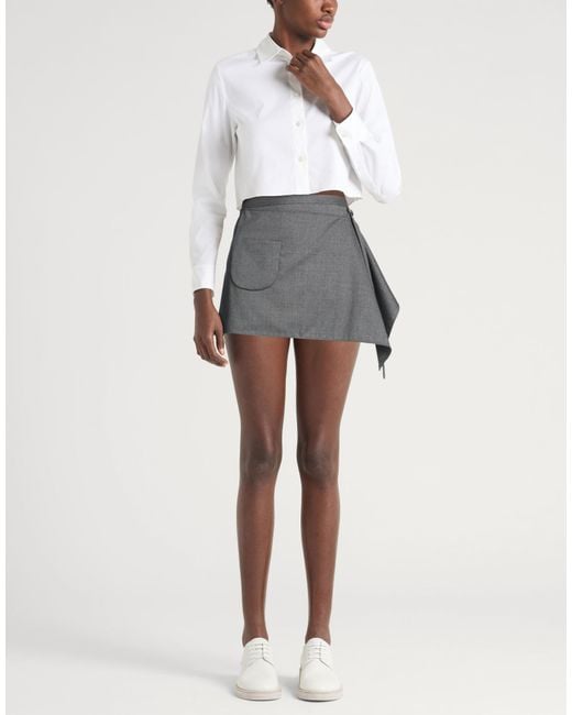Courreges Gray Mini Skirt Wool, Elastane