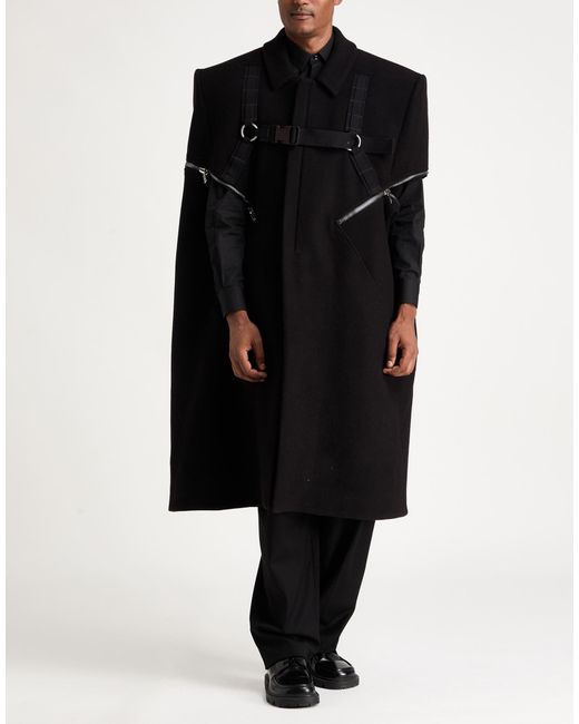 Rick Owens Black Cape Polyester, Cotton for men