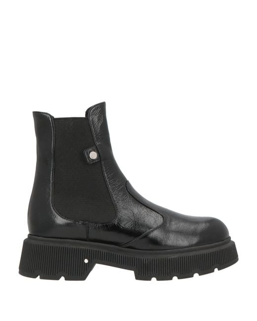 Laurence Dacade Black Ankle Boots Leather, Textile Fibers