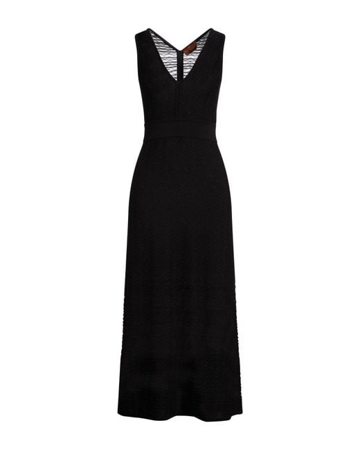 Missoni Black Midi Dress Wool, Viscose, Synthetic Fibers, Metallic Fiber, Elastane