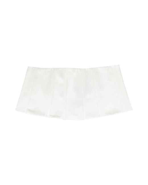 Brunello Cucinelli White Belt Silk, Elastane