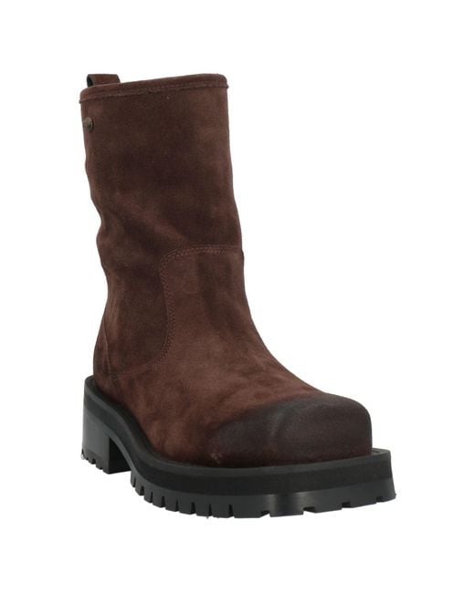DIESEL Brown Ankle Boots Leather for men