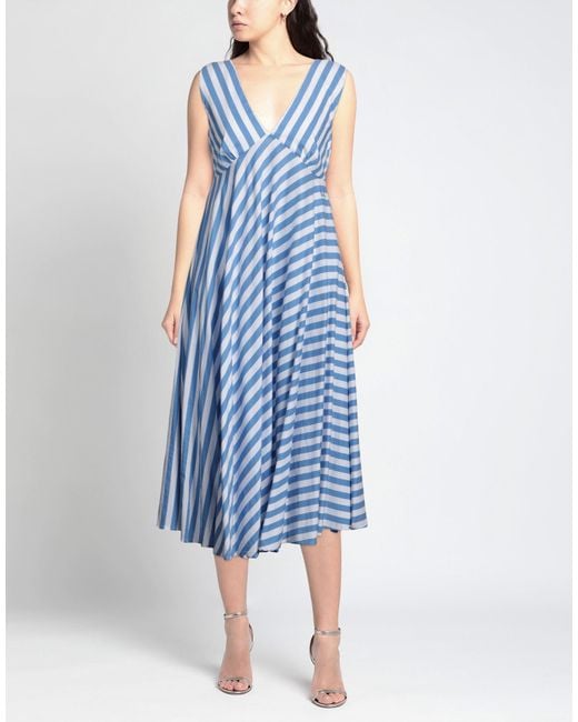 Semicouture Blue Midi Dress