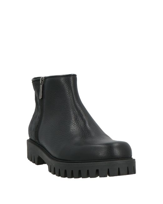 Pollini Black Ankle Boots Leather, Textile Fibers for men