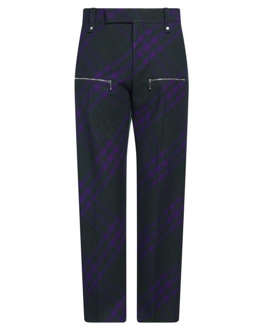 Burberry Blue Pants Virgin Wool for men