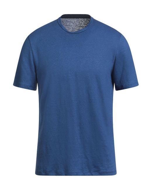 Majestic Filatures Blue T-Shirt Linen, Elastane for men