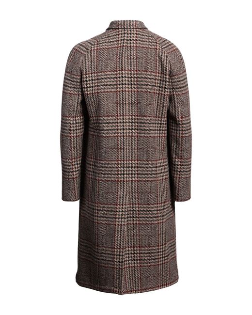Lardini Brown Khaki Coat Wool, Elastane for men