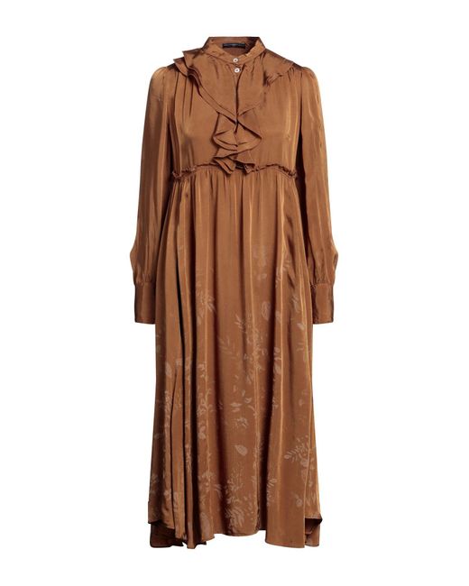High Brown Midi Dress