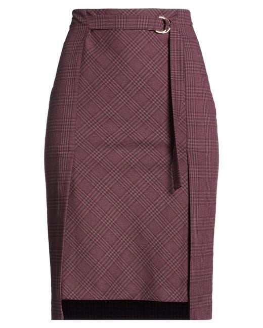 Patrizia Pepe Purple Garnet Midi Skirt Polyester, Viscose, Elastane