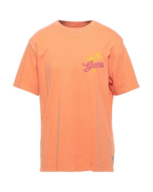 Guess Cotton T-shirt in Orange for Men 