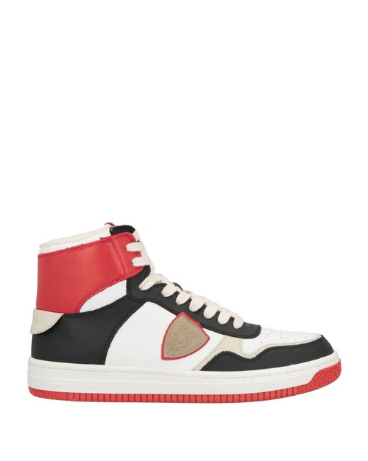 Philippe Model Red Sneakers Calfskin, Textile Fibers for men