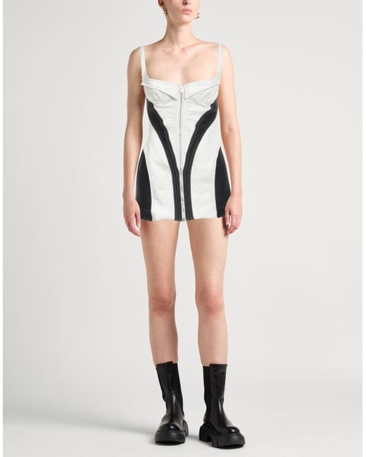 Mugler White Denim Bodycon Mini Dress