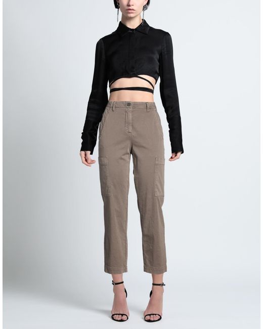 Luisa Cerano Gray Pants Cotton, Elastane