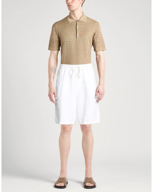 120% Lino White Shorts & Bermuda Shorts for men