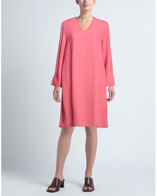 Brian Dales Pink Midi Dress Polyester