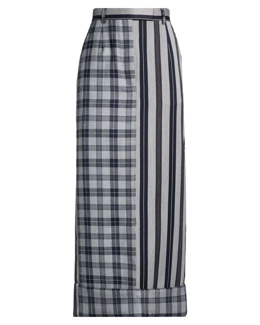 Thom Browne Gray Maxi Skirt Wool, Cotton