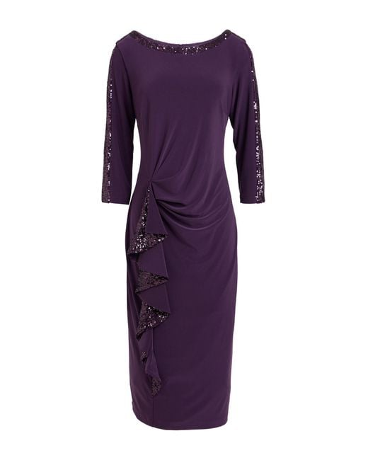 Joseph Ribkoff Purple Signature Midi Dress Polyester, Elastane