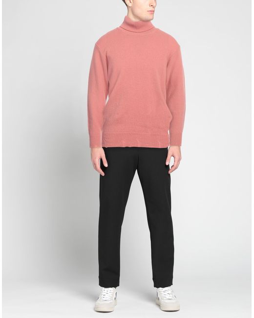 Amaranto Pink Antique Rose Turtleneck Wool, Cashmere for men