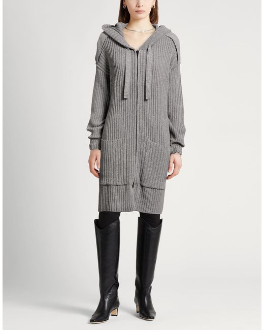 Paolo Pecora Gray Cardigan Wool, Viscose, Polyamide, Cashmere