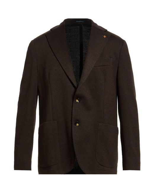 Sartoria Latorre Black Dark Blazer Polyester, Virgin Wool, Acrylic for men